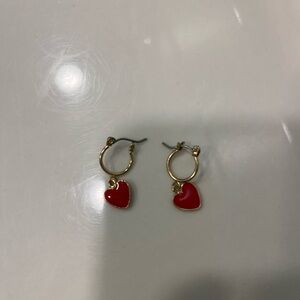 Heart drop earrings